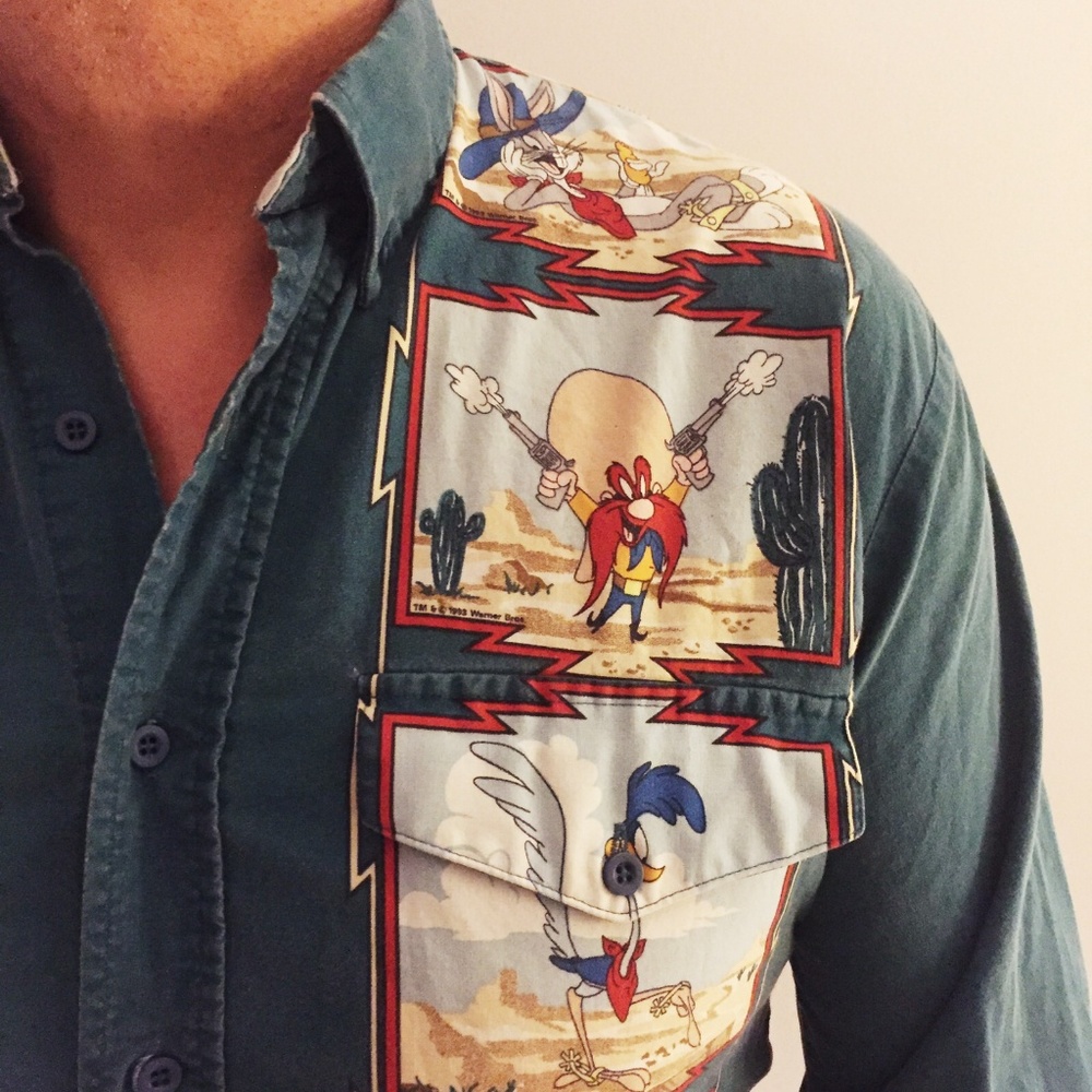 Vintage Looney Tunes Western Style Aztec Shirt